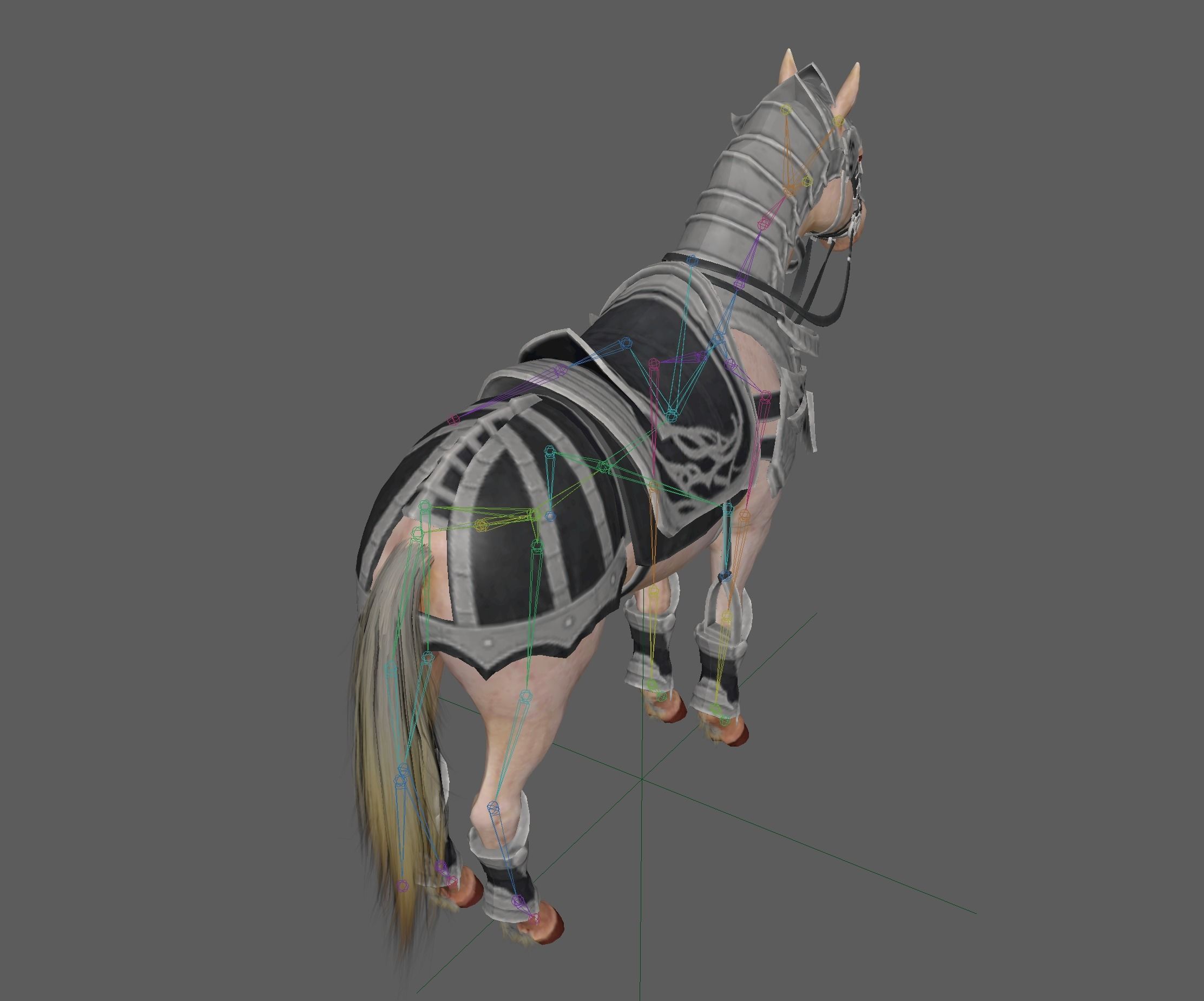 Knight Armored Horse Rig Low-poly 3D model_15