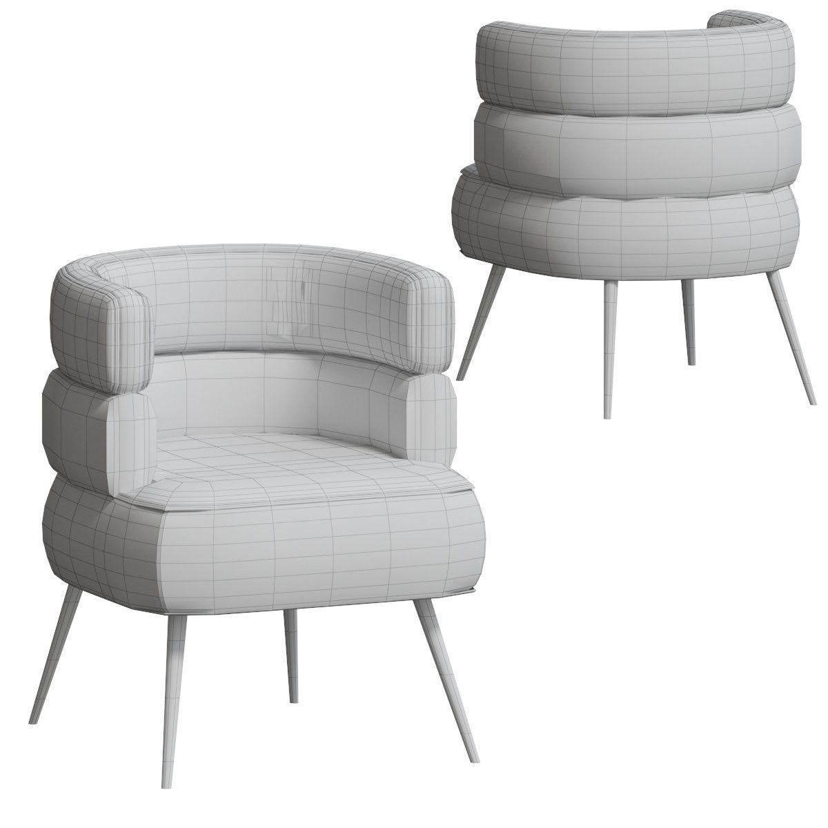 SANDWICH Easy armchair By KARE Design 3D model_4