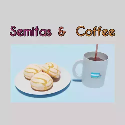 Honduran Semitas and Coffee  Low-poly 3D model
