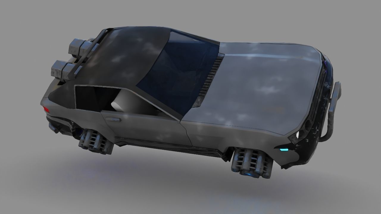 scifi car 3D model_4