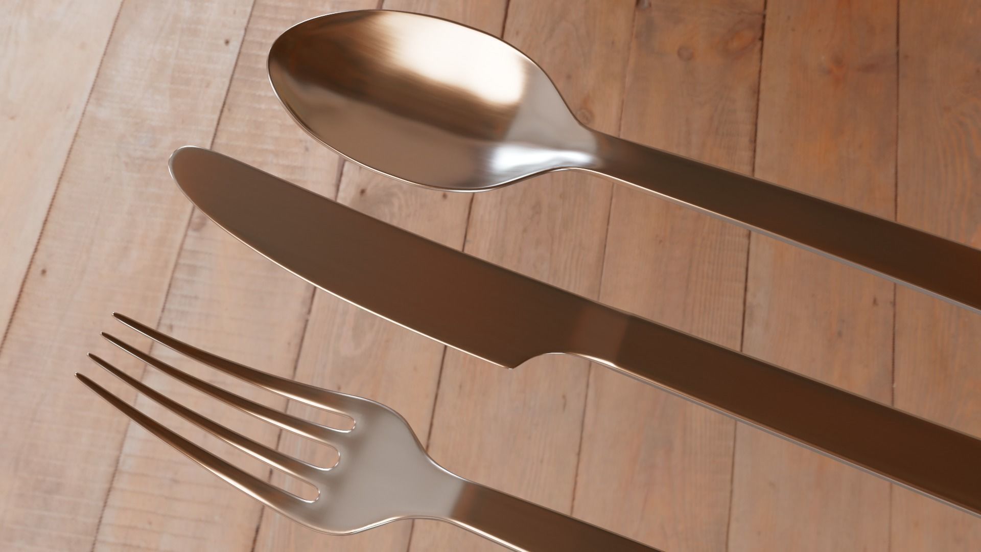 Cutlery Collection A set of silver forks and spoons 3D model_6