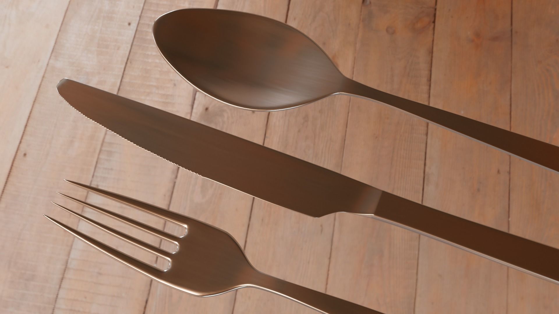 Cutlery Collection A set of silver forks and spoons 3D model_7