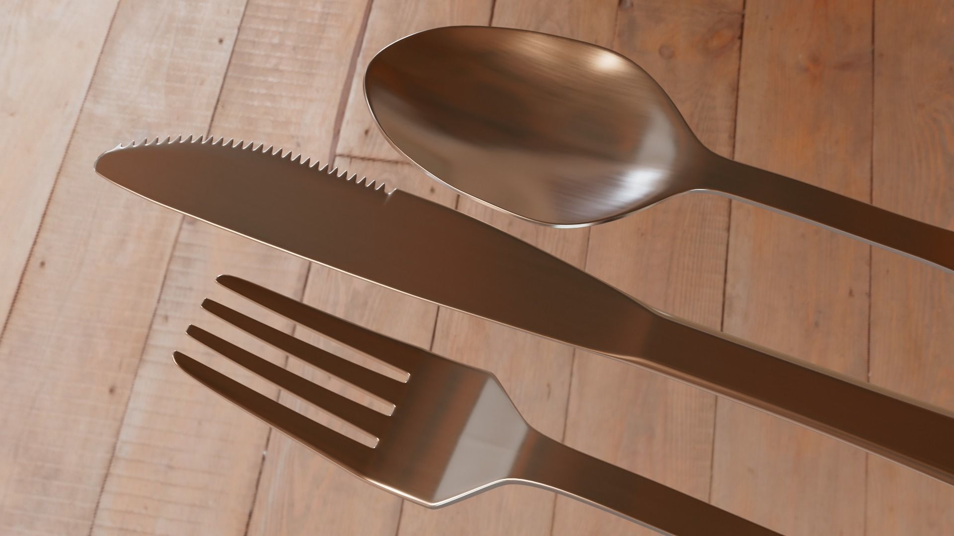 Cutlery Collection A set of silver forks and spoons 3D model_5