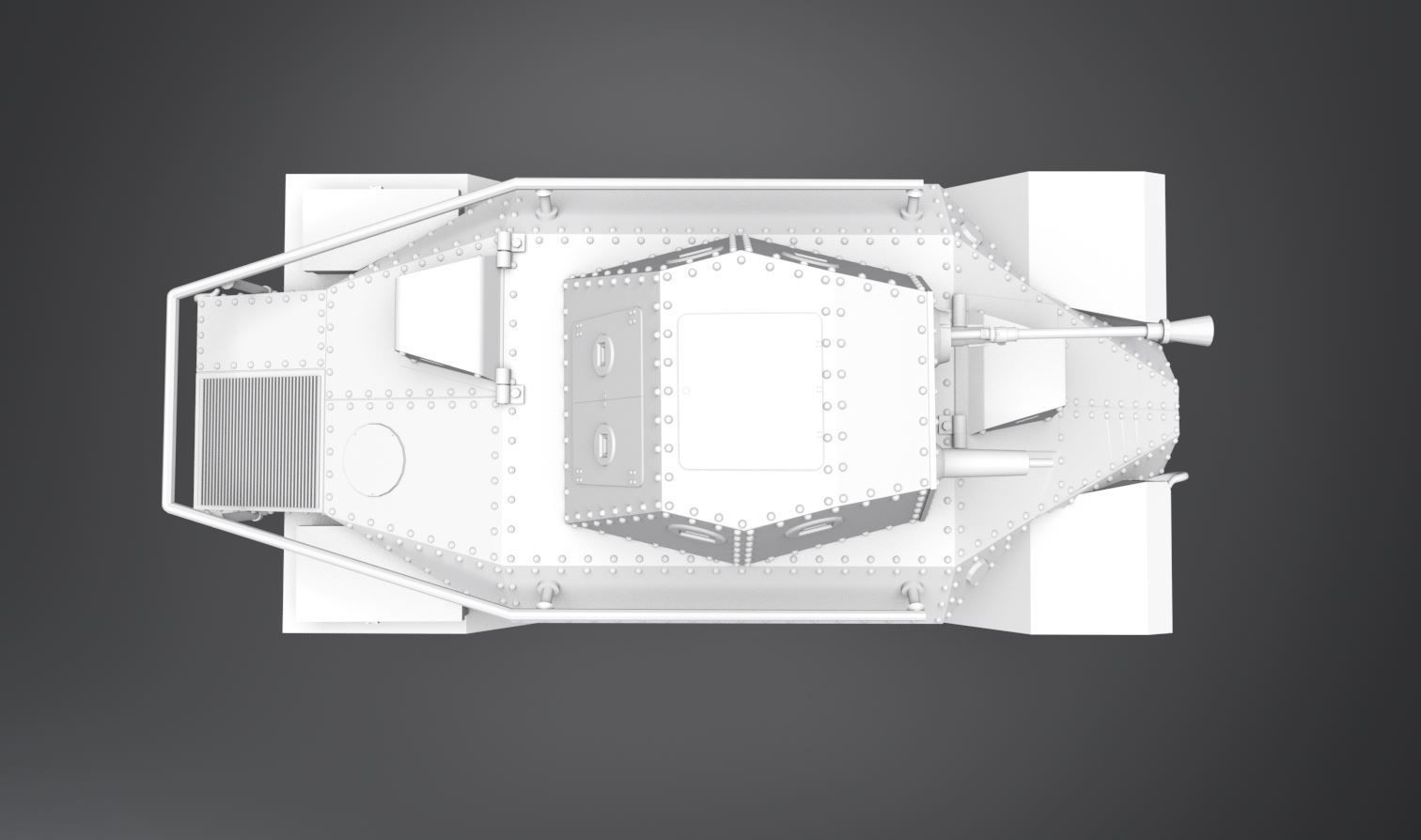 Csaba Armored Car  Scale model 3D print model_3