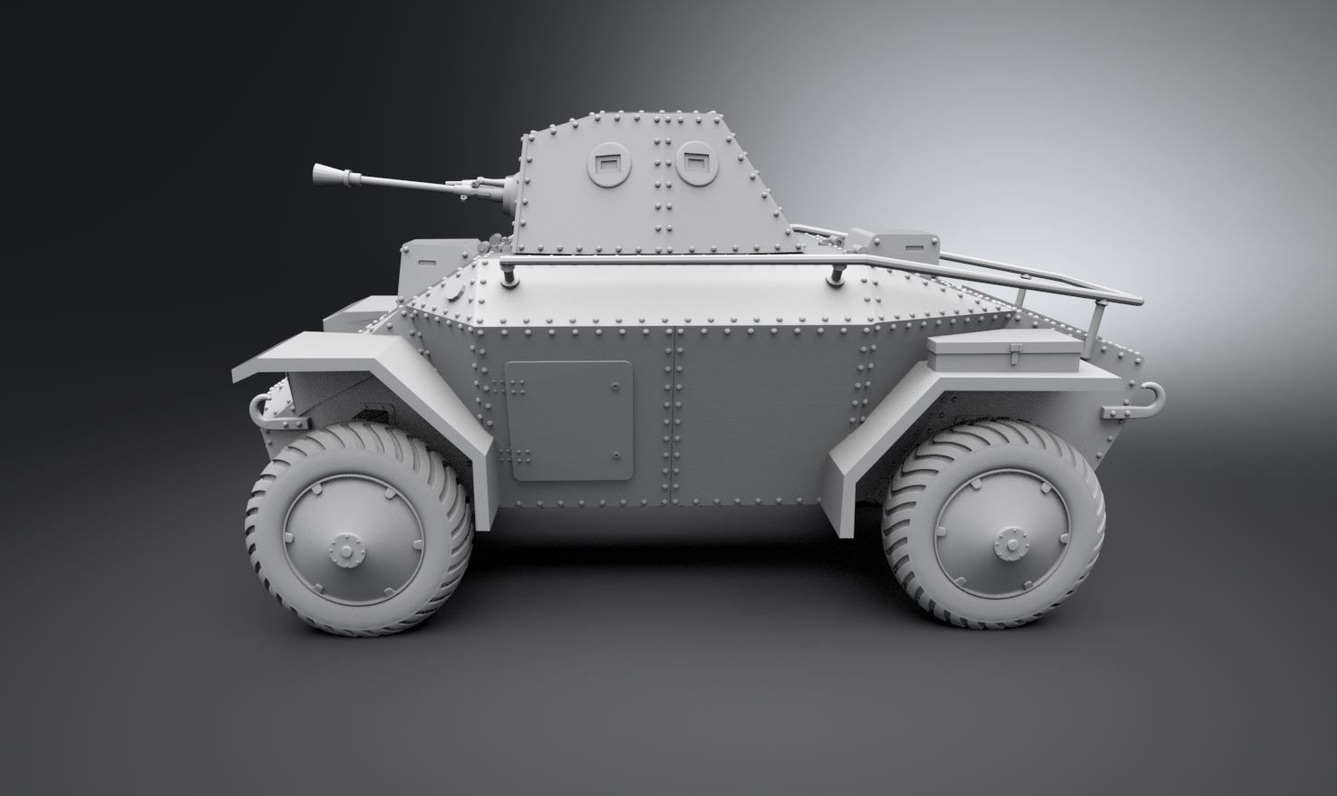 Csaba Armored Car  Scale model 3D print model_1