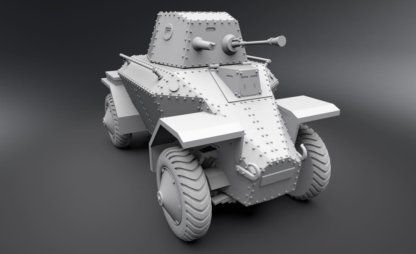 Csaba Armored Car  Scale model 3D print model_4