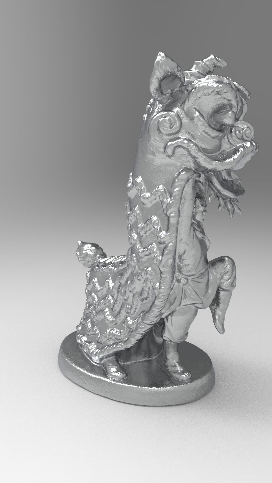 Lion dance 3D print model_2