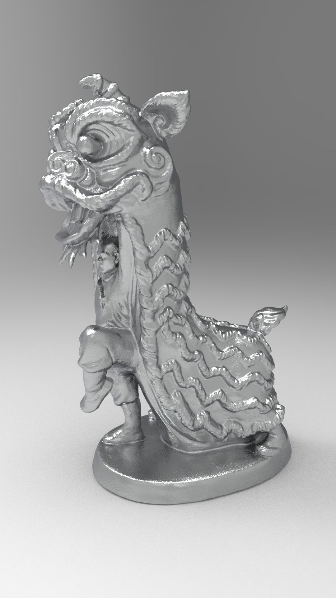 Lion dance 3D print model_24