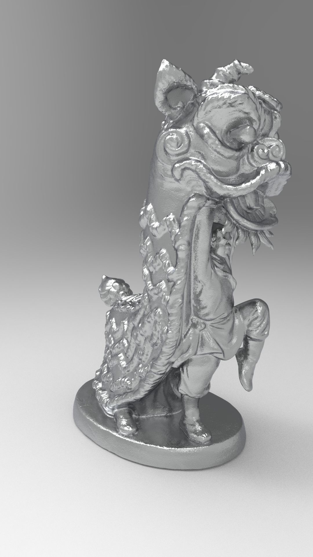 Lion dance 3D print model_3