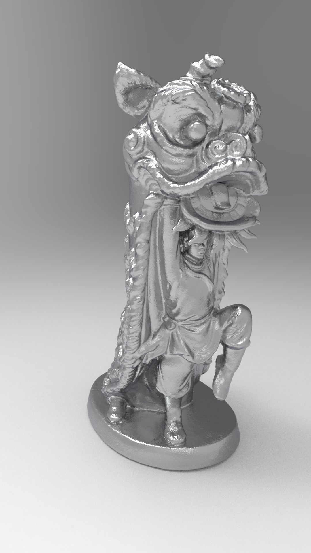 Lion dance 3D print model_4