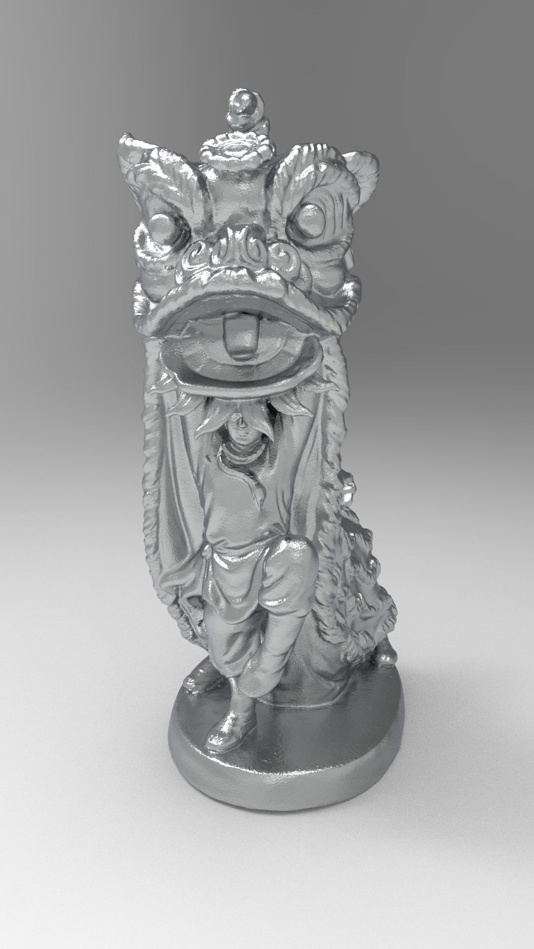 Lion dance 3D print model_7
