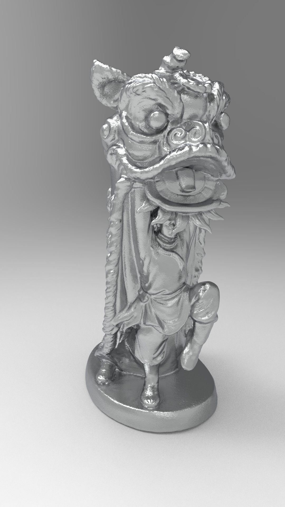 Lion dance 3D print model_5