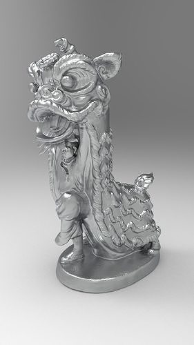Lion dance 3D print model