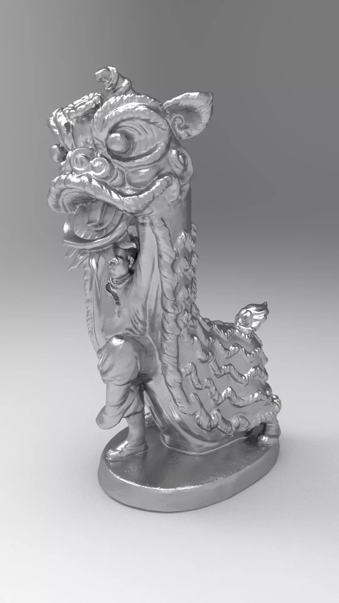 Lion dance 3D print model_0