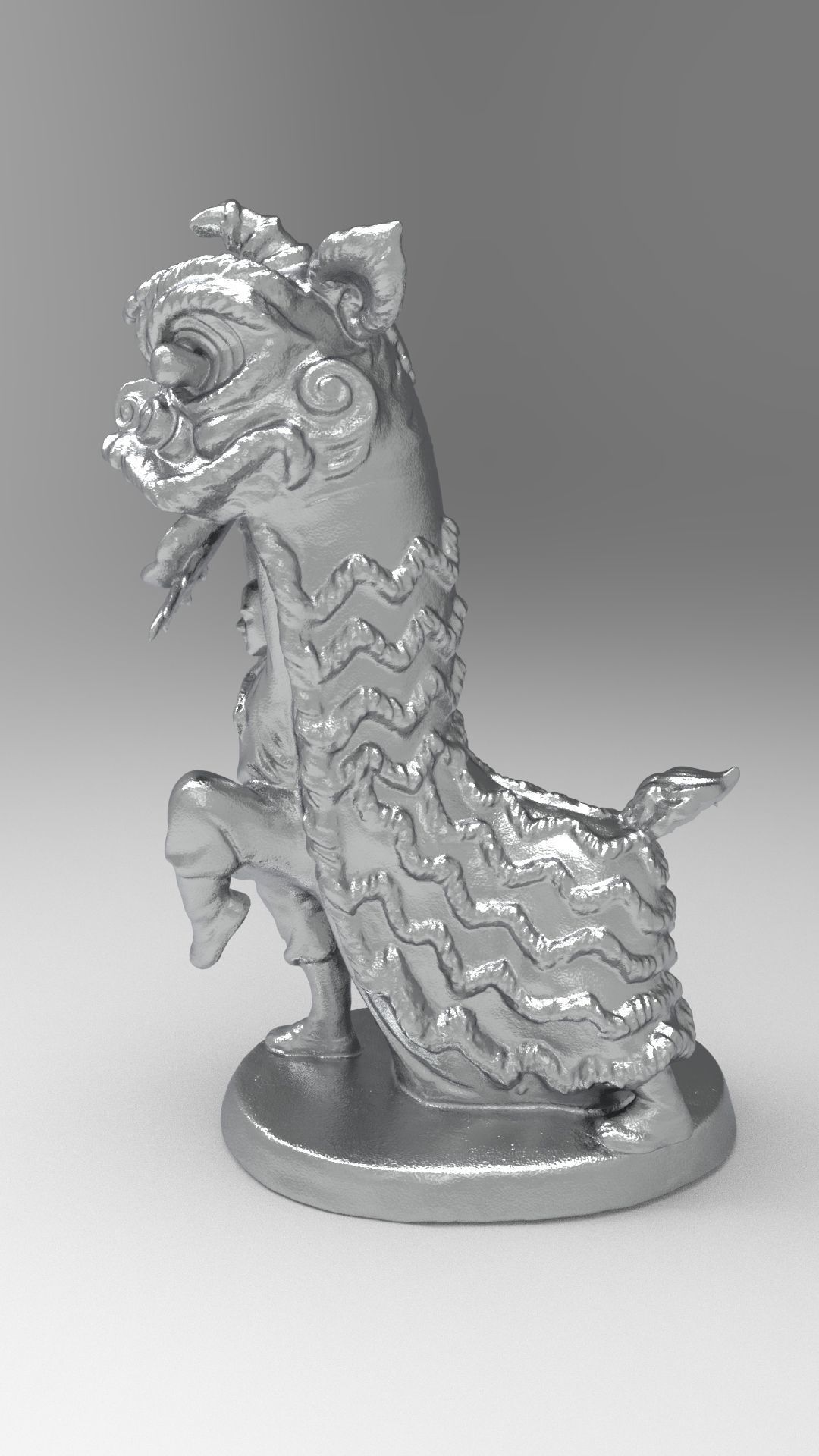 Lion dance 3D print model_10