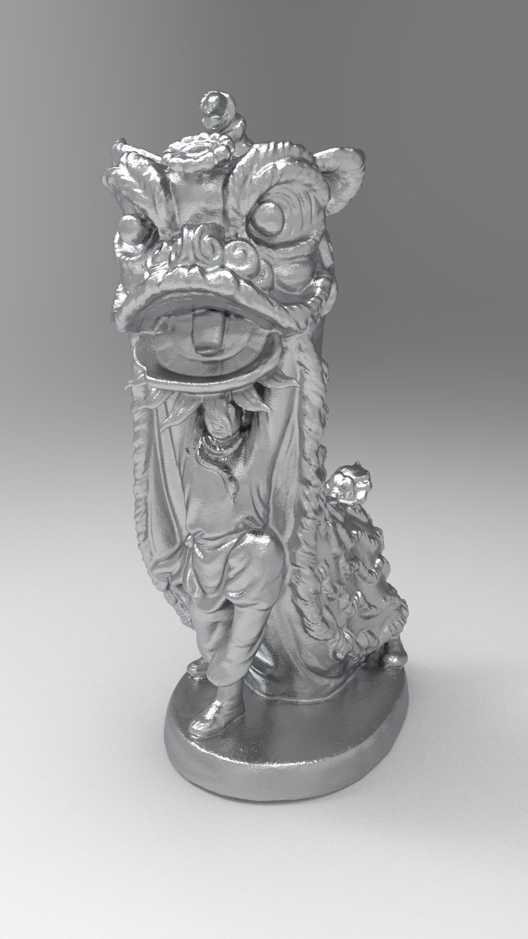 Lion dance 3D print model_8