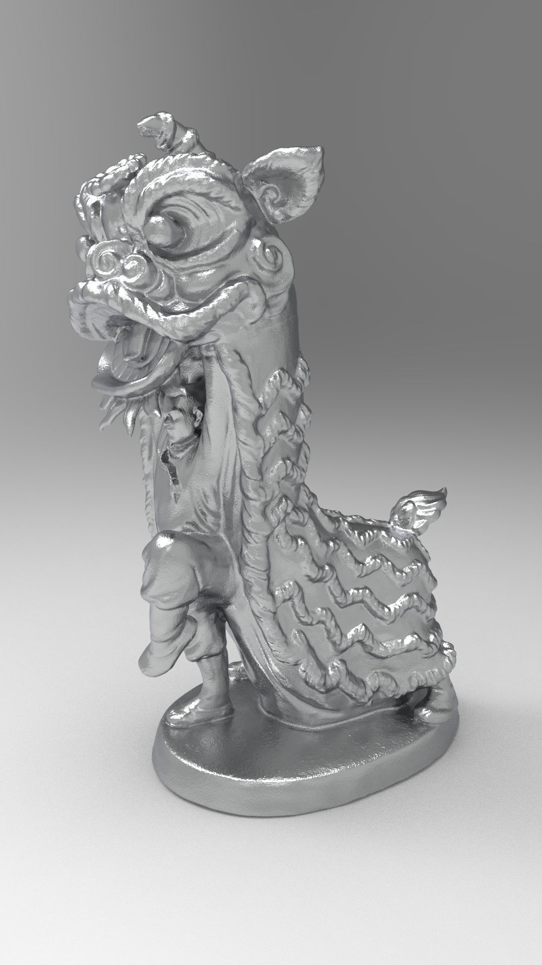 Lion dance 3D print model_16