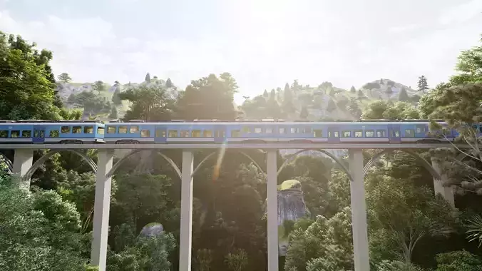 Forest Scene Low-poly 3D model