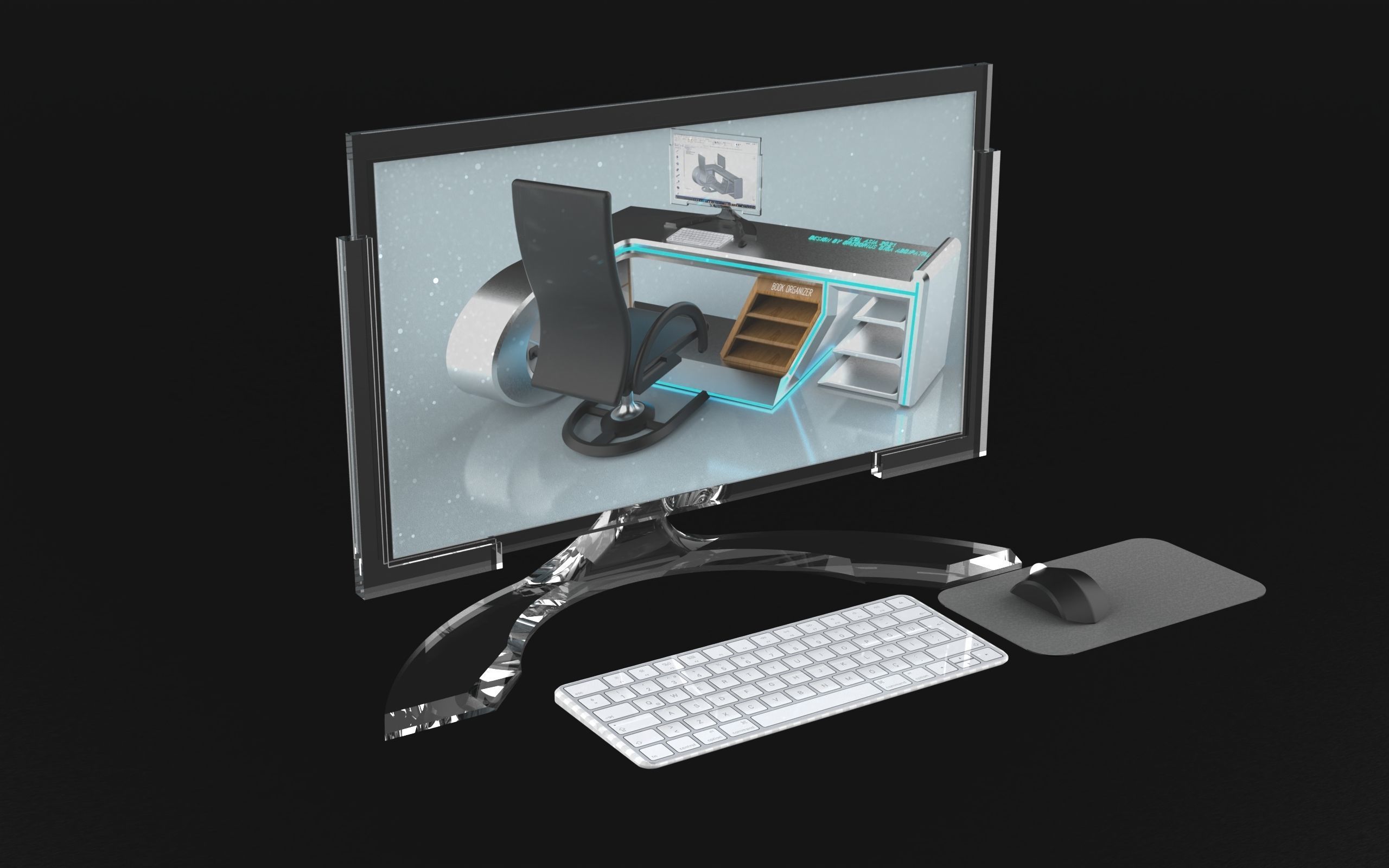 Futuristic WorkSpace 3D model_31