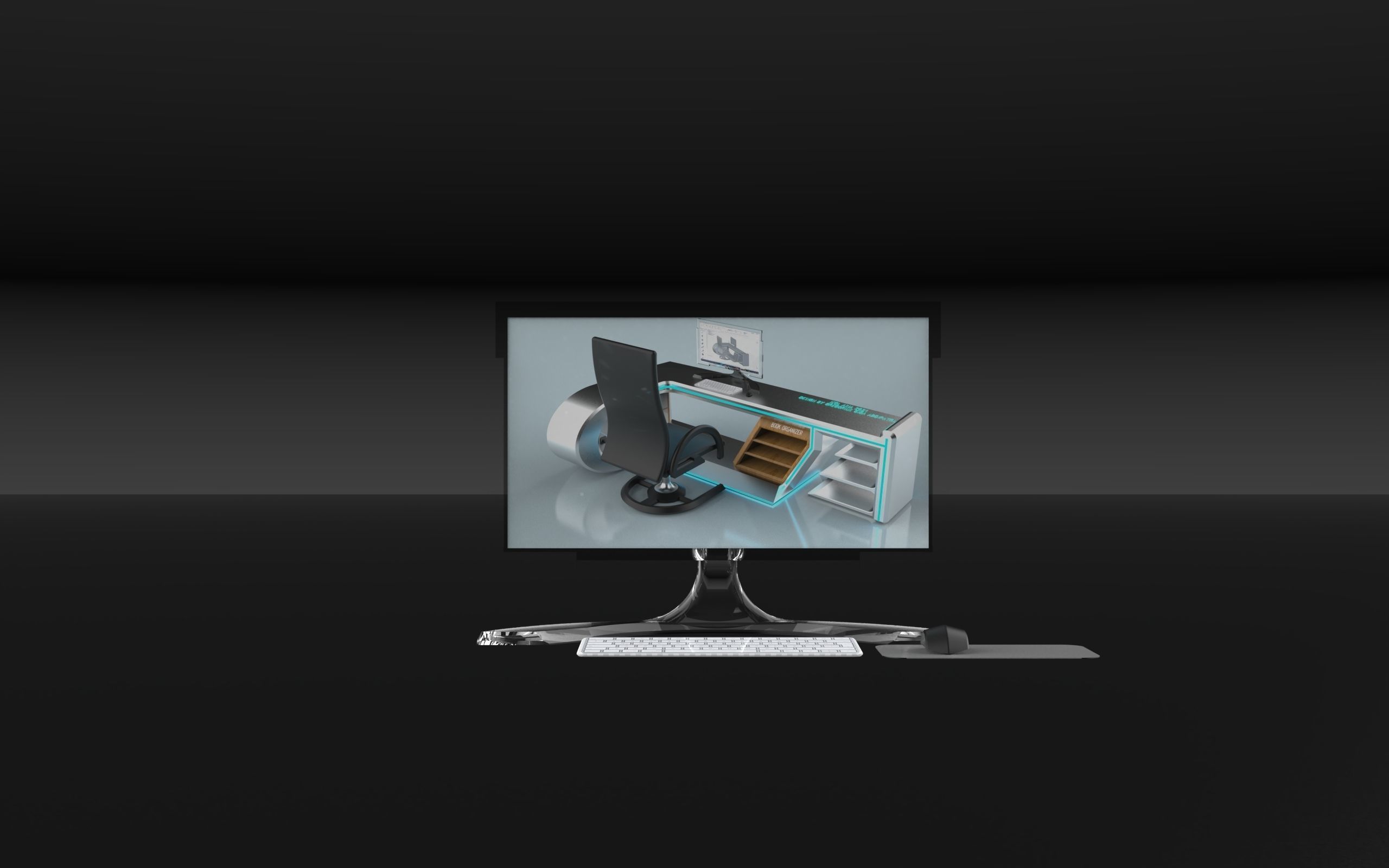 Futuristic WorkSpace 3D model_25