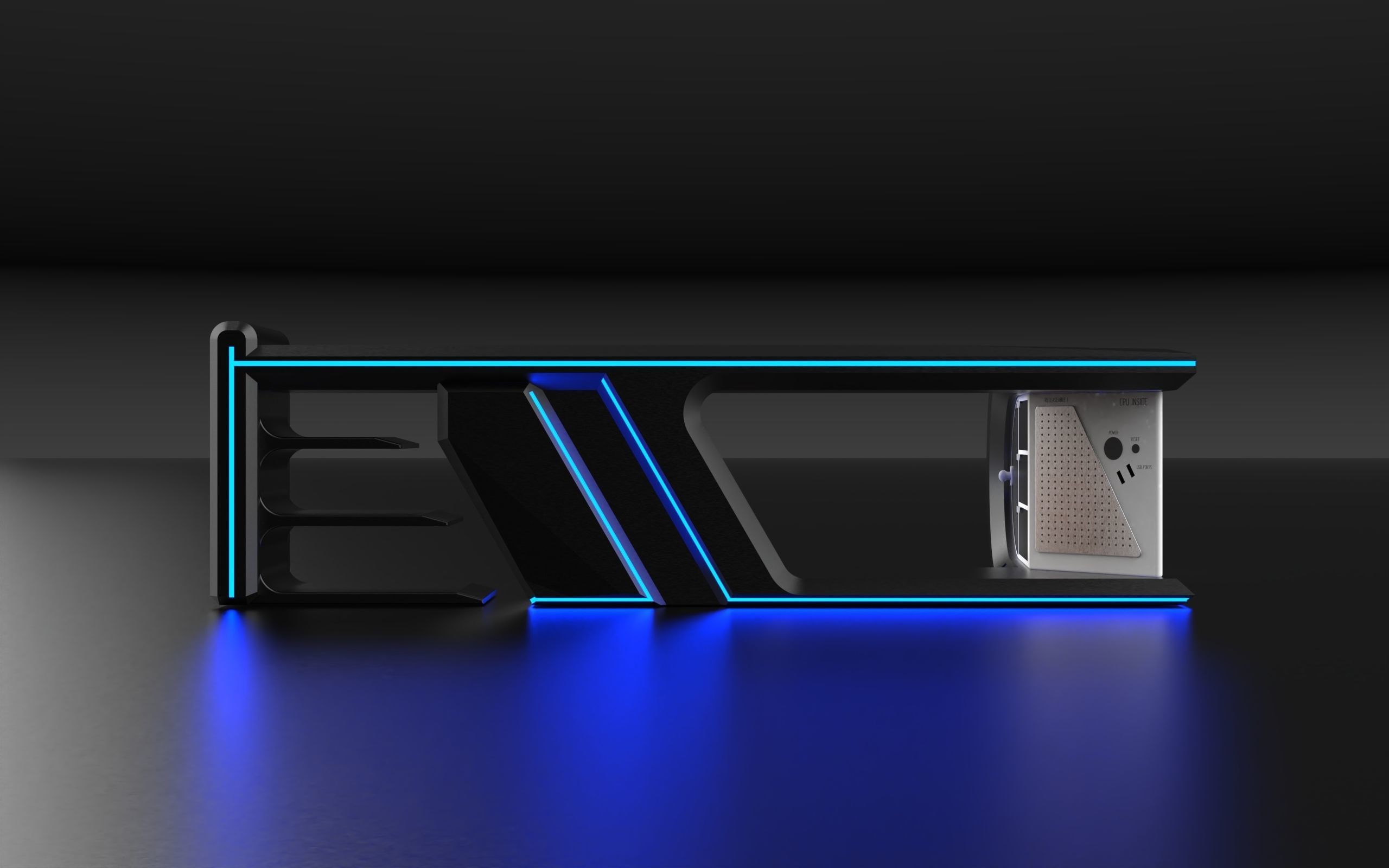 Futuristic WorkSpace 3D model_6