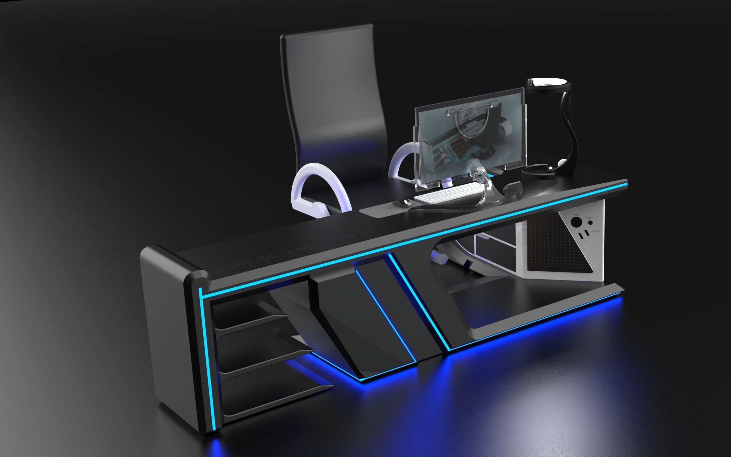 Futuristic WorkSpace 3D model_22