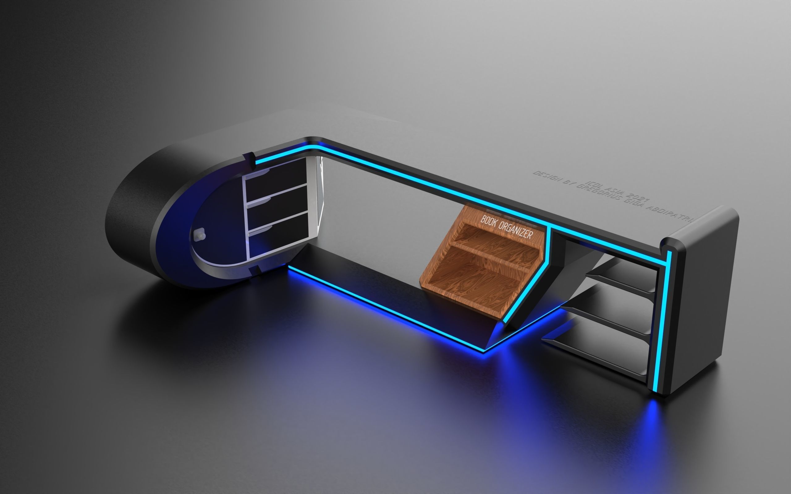 Futuristic WorkSpace 3D model_9