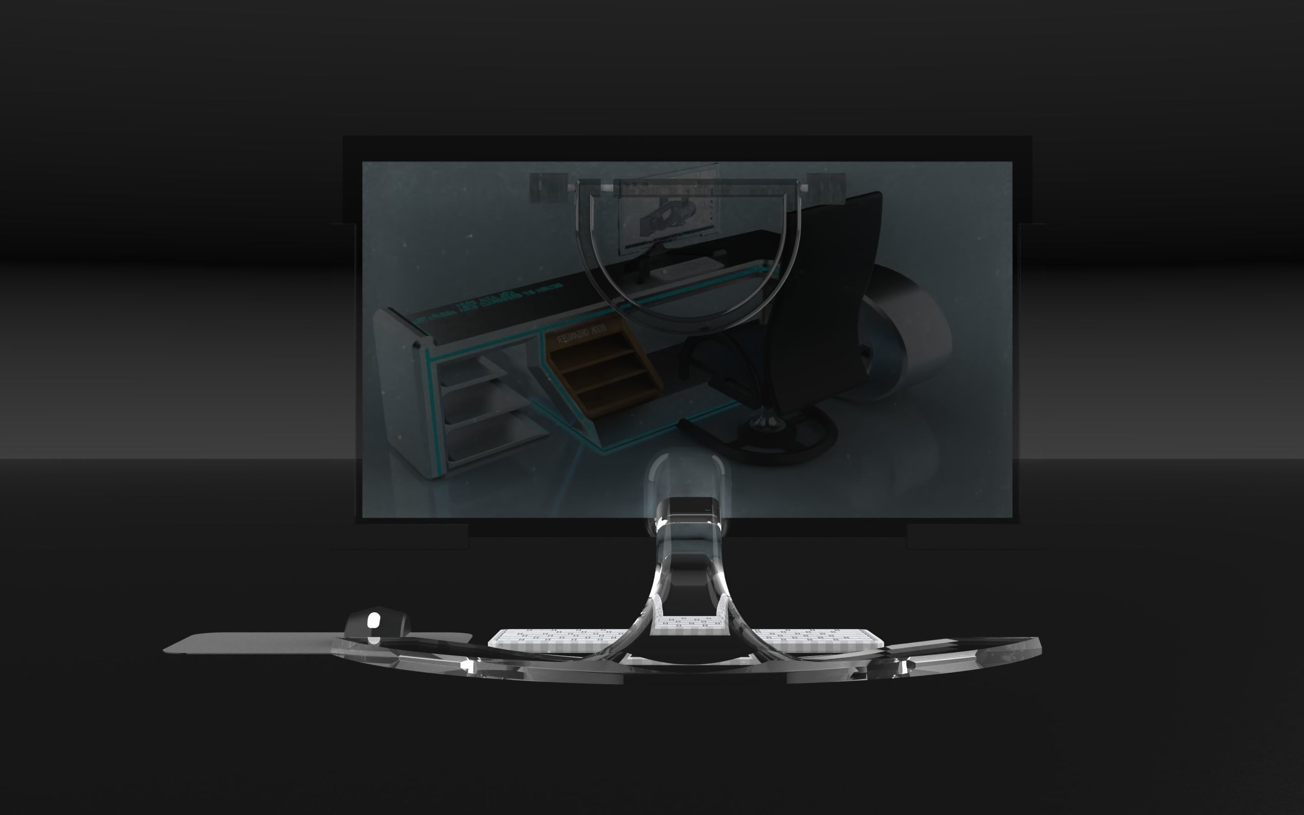 Futuristic WorkSpace 3D model_26