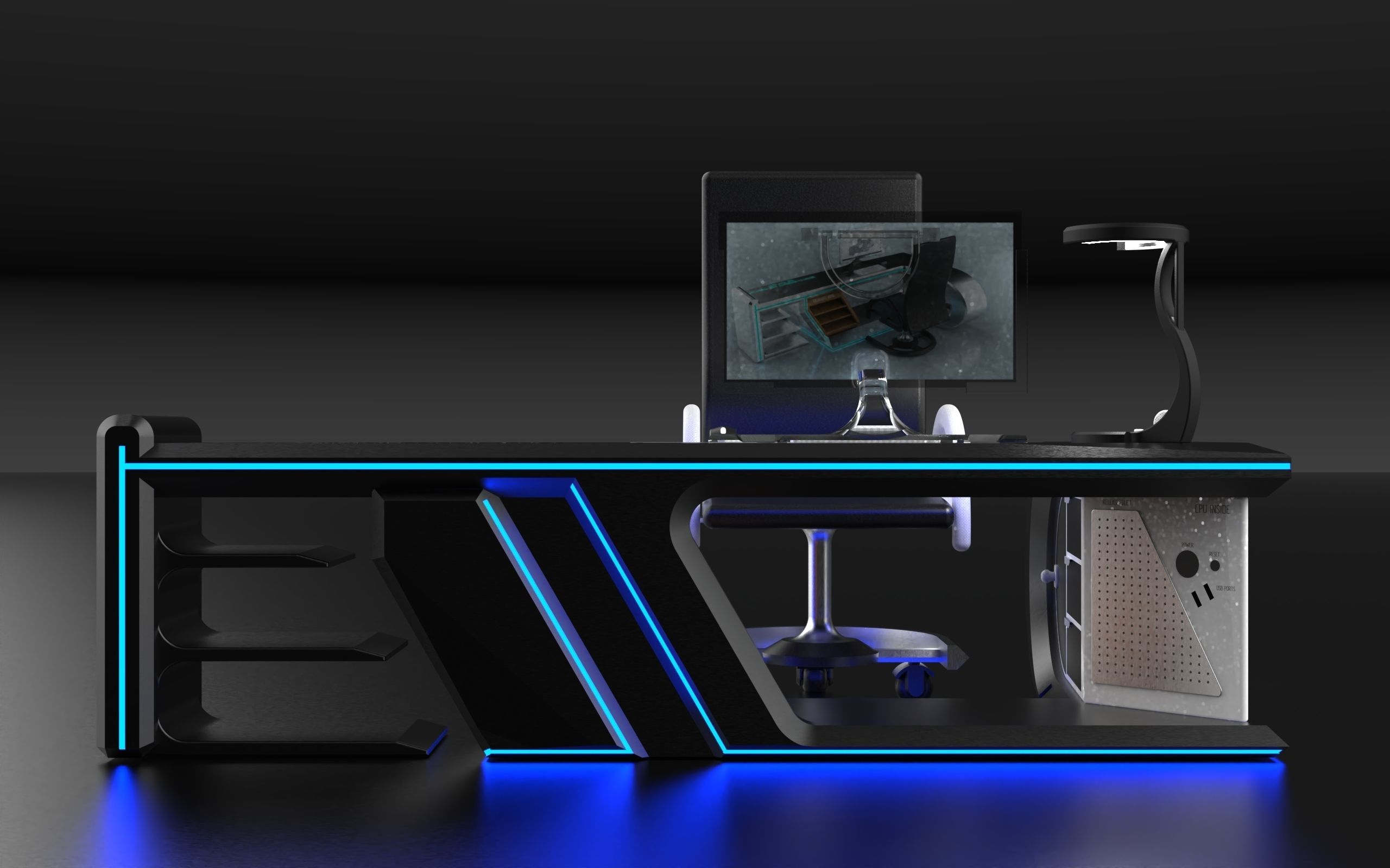 Futuristic WorkSpace 3D model_34