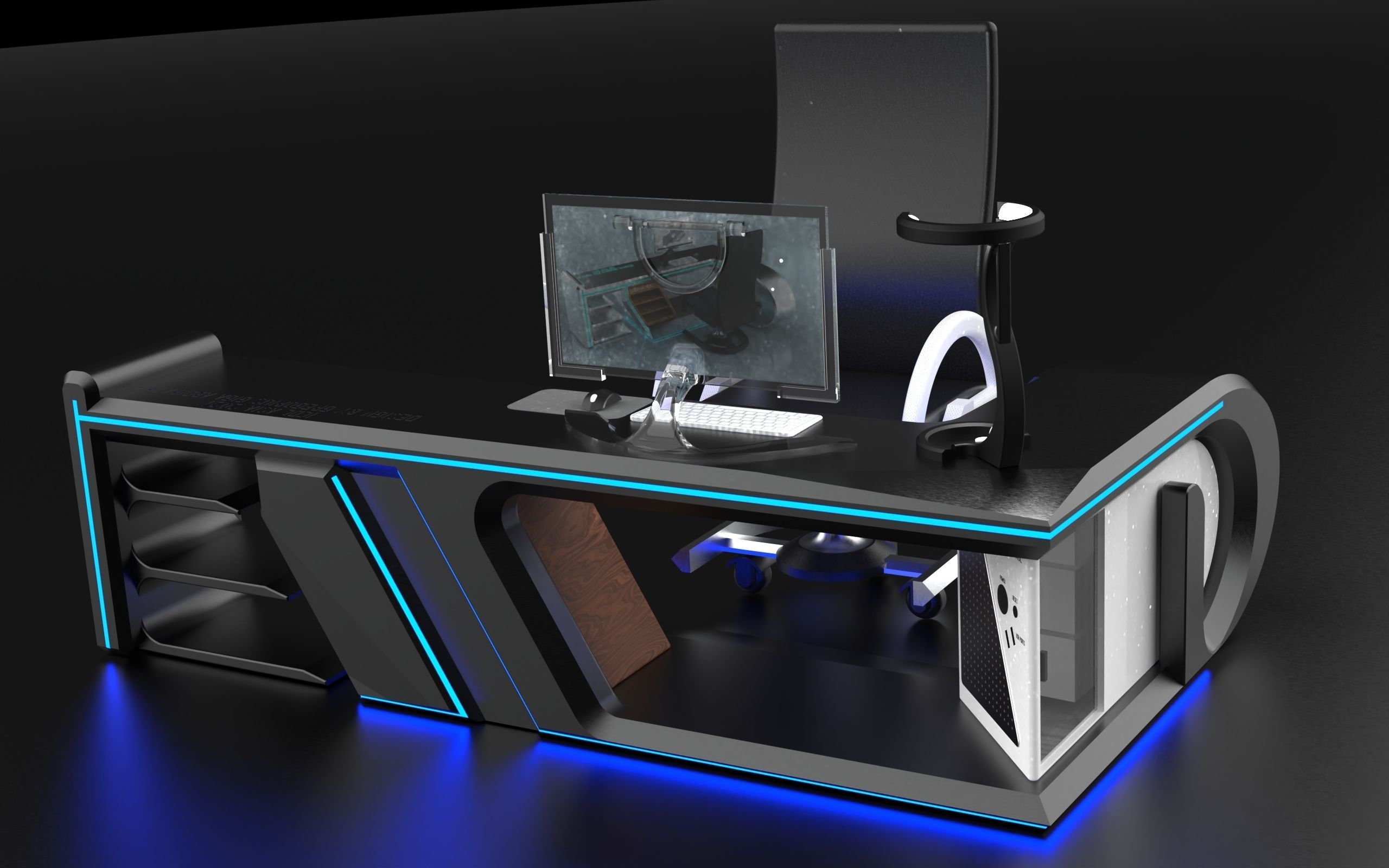 Futuristic WorkSpace 3D model_11