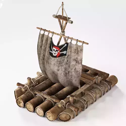 old boat design Low-poly 3D model