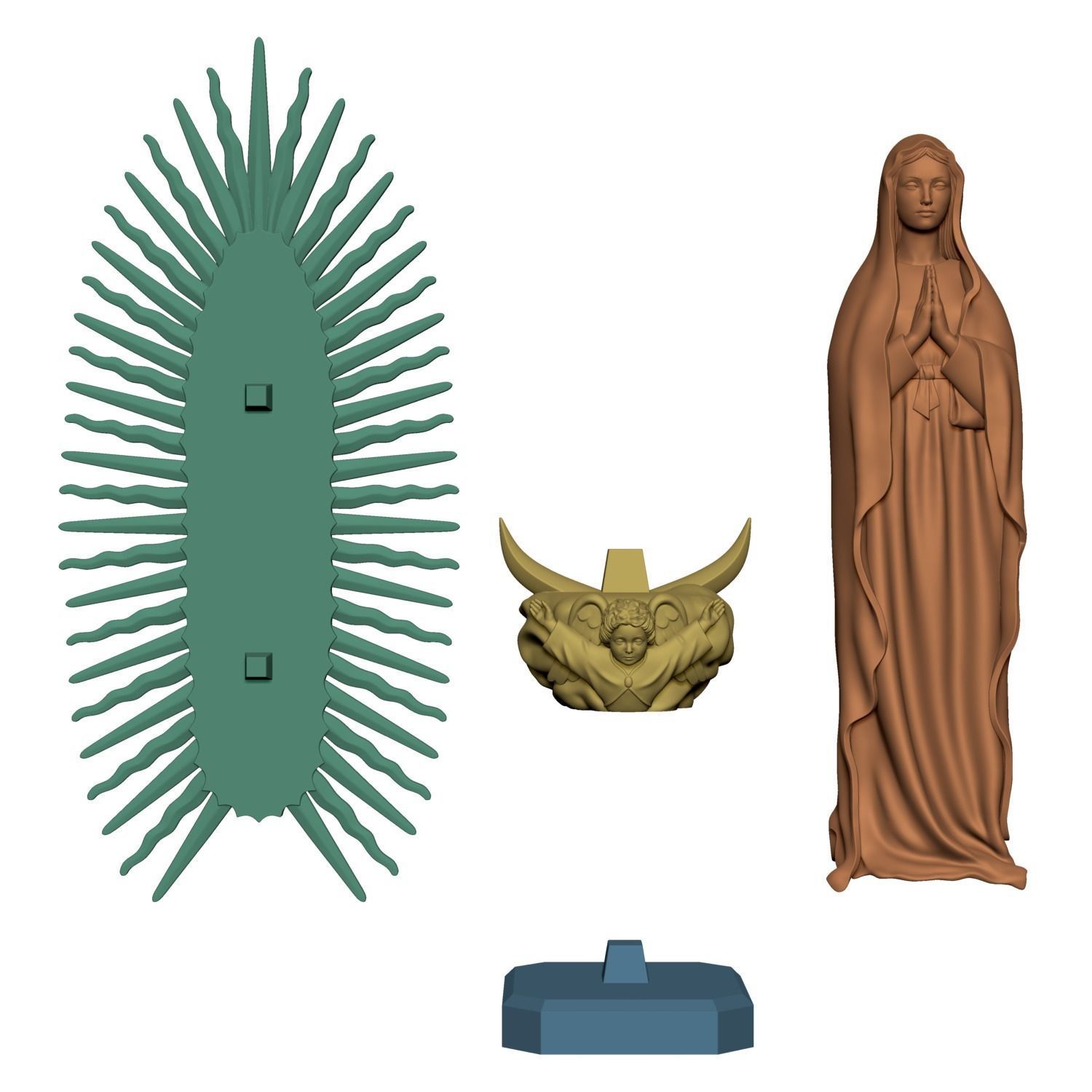 Virgin Mary of Guadalupe 3D print model_13