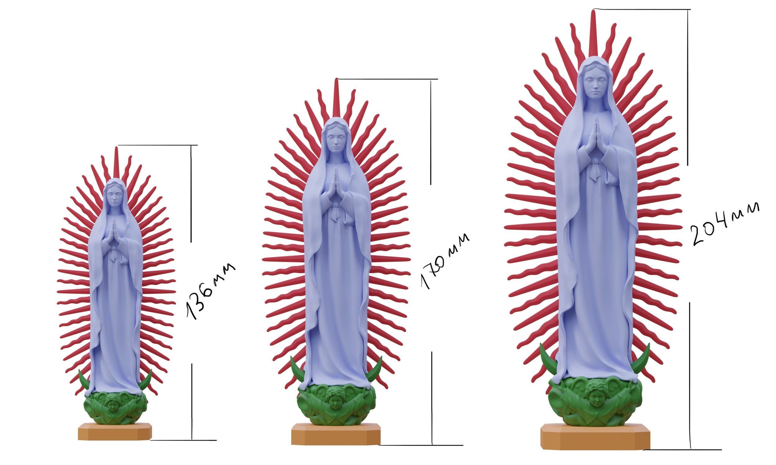 Virgin Mary of Guadalupe 3D print model_1