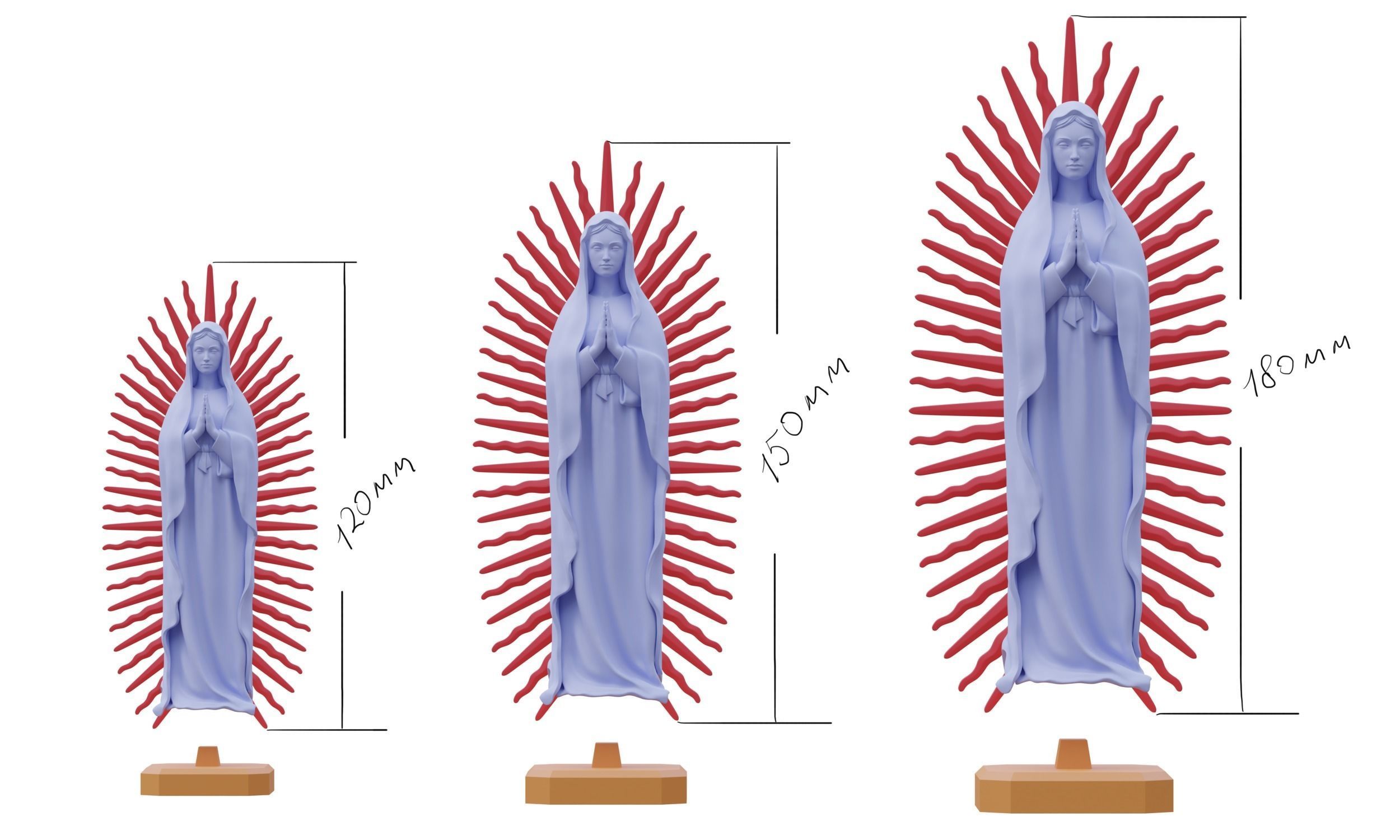 Virgin Mary of Guadalupe 3D print model_2