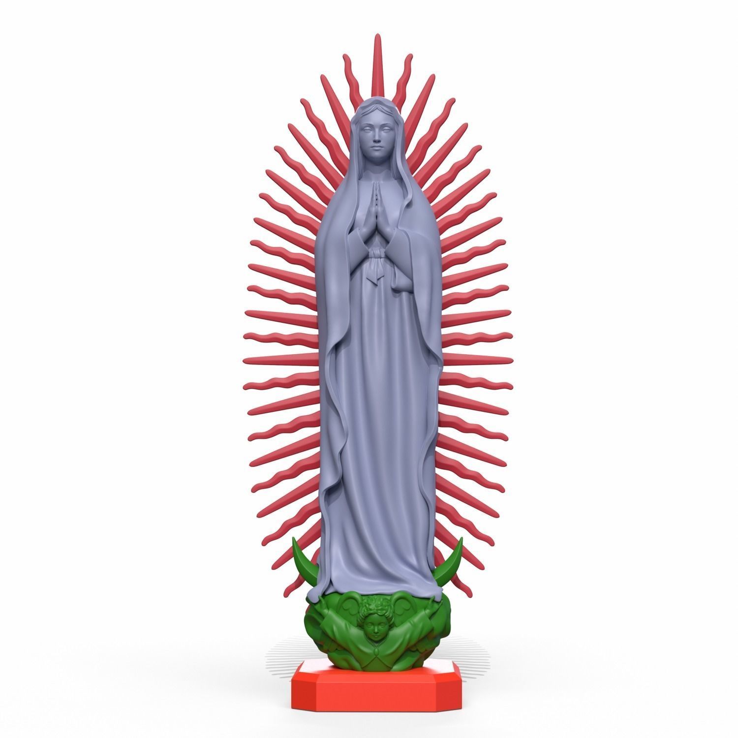 Virgin Mary of Guadalupe 3D print model_12
