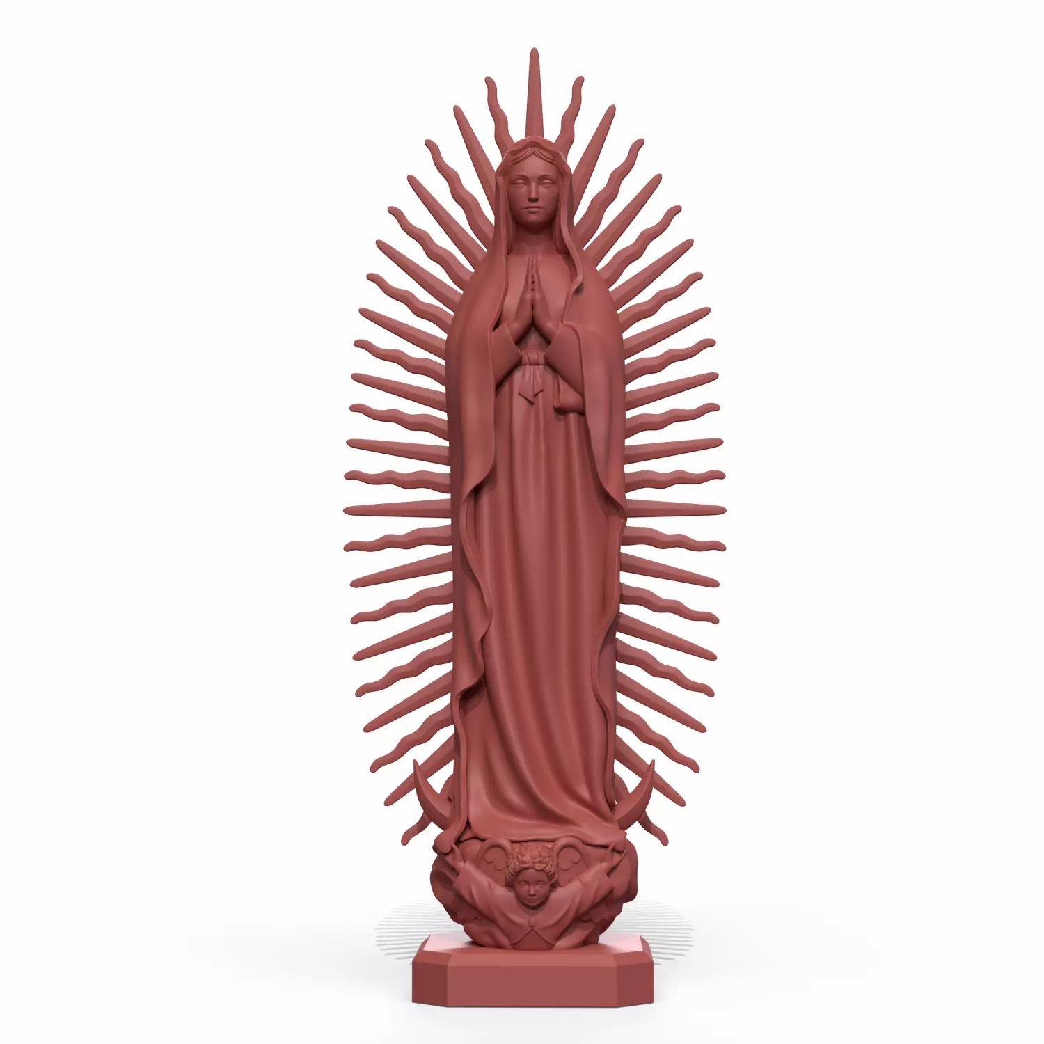 Virgin Mary of Guadalupe 3D print model_0