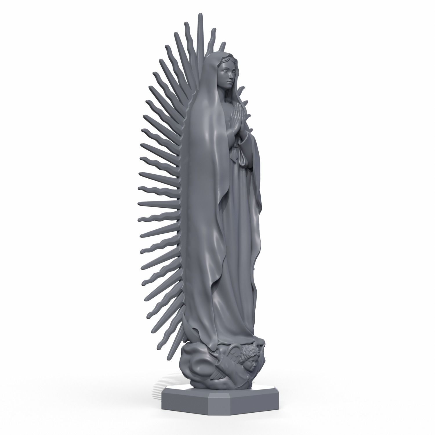 Virgin Mary of Guadalupe 3D print model_5