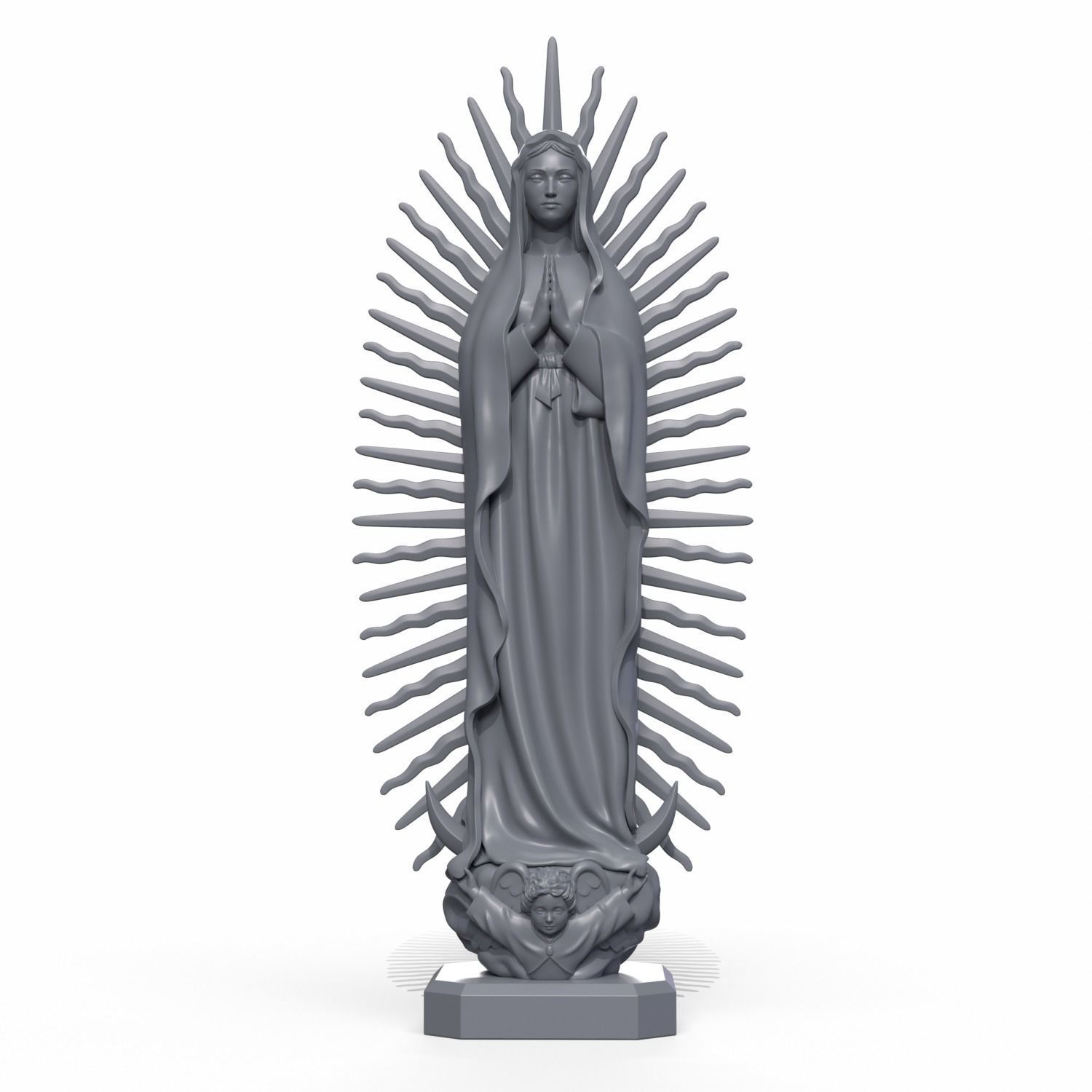Virgin Mary of Guadalupe 3D print model_4