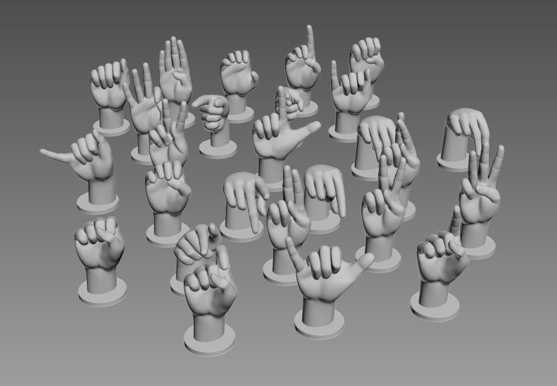 GSL alphabet 3D print model_4