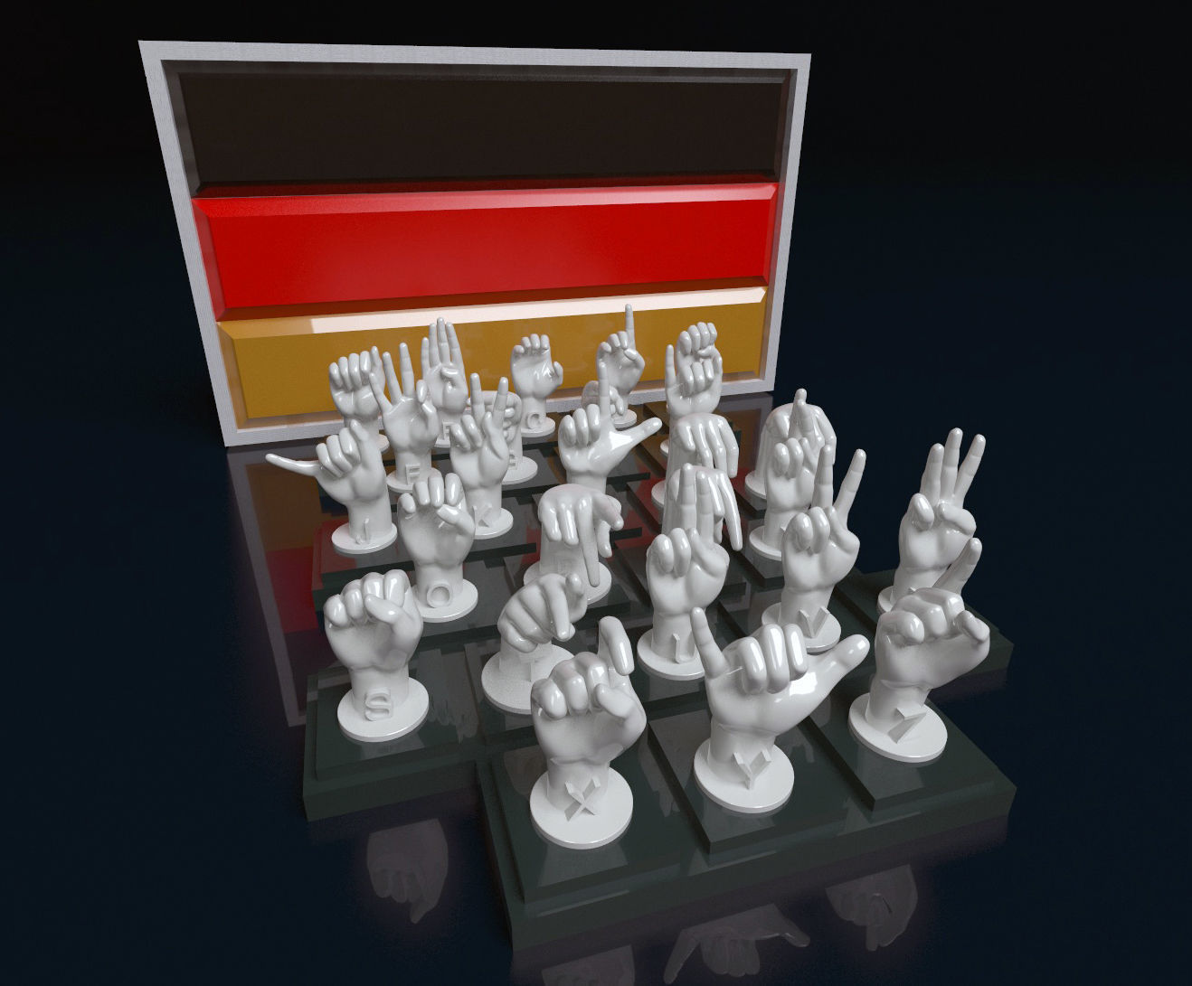 GSL alphabet 3D print model_1