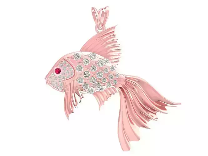 Lucky Diamond Fish Pendant Jewelry Model 3226 3D print model