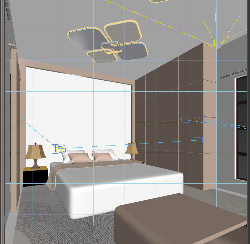 Bedroom modern with walls and accents 3D model_11