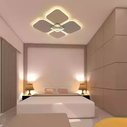 Bedroom modern with walls and accents