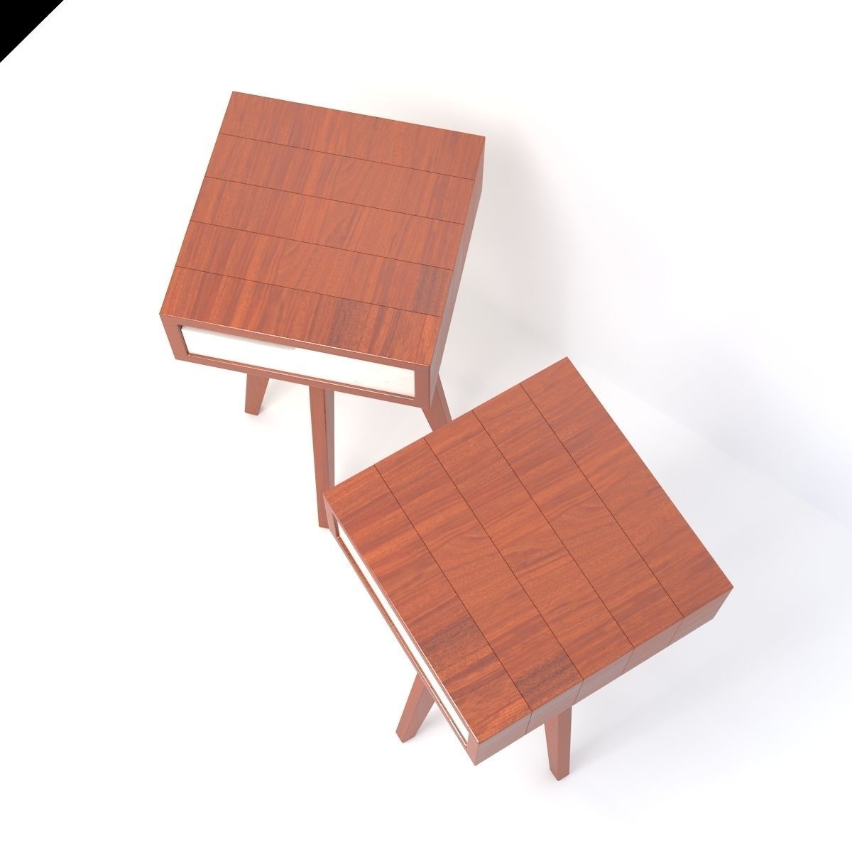 Retro Cupboard Low-poly 3D model_5