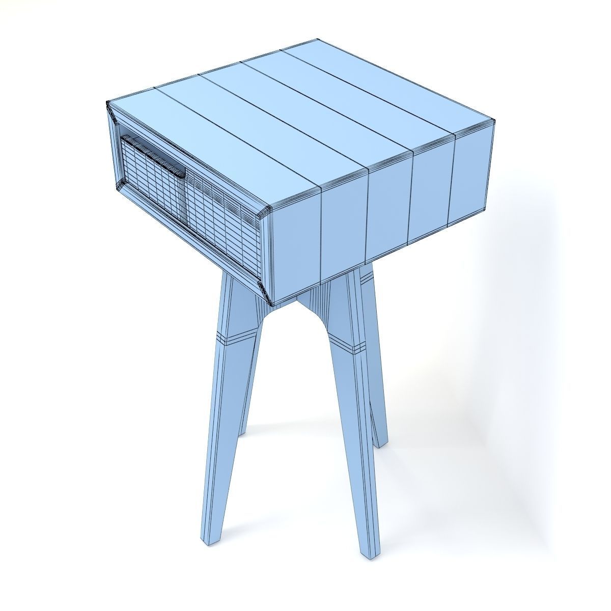 Retro Cupboard Low-poly 3D model_12