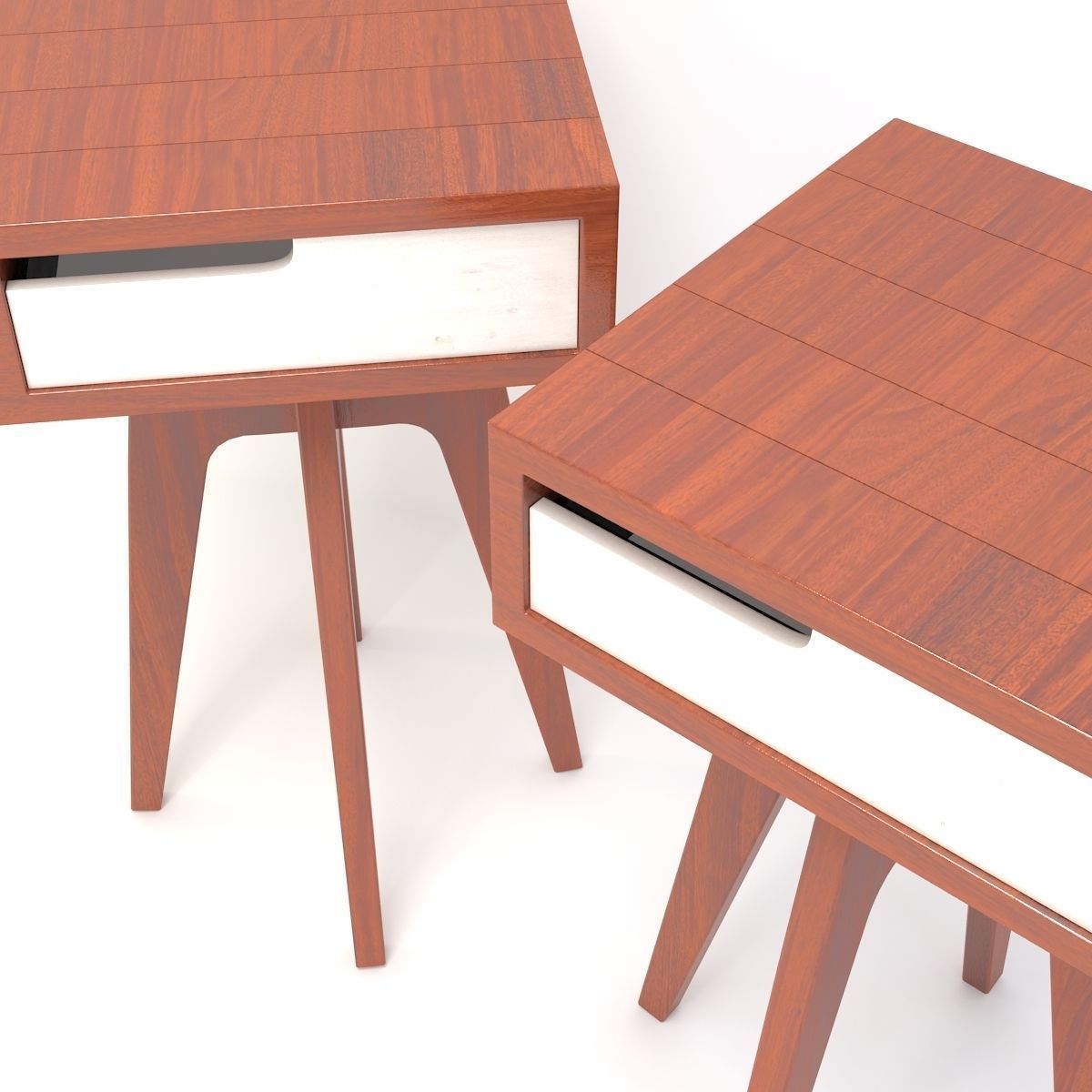 Retro Cupboard Low-poly 3D model_7