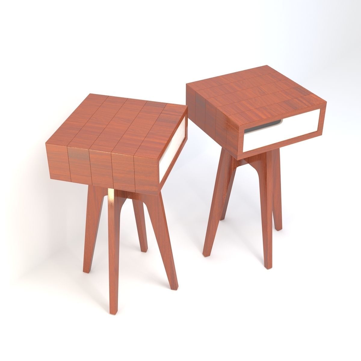 Retro Cupboard Low-poly 3D model_8