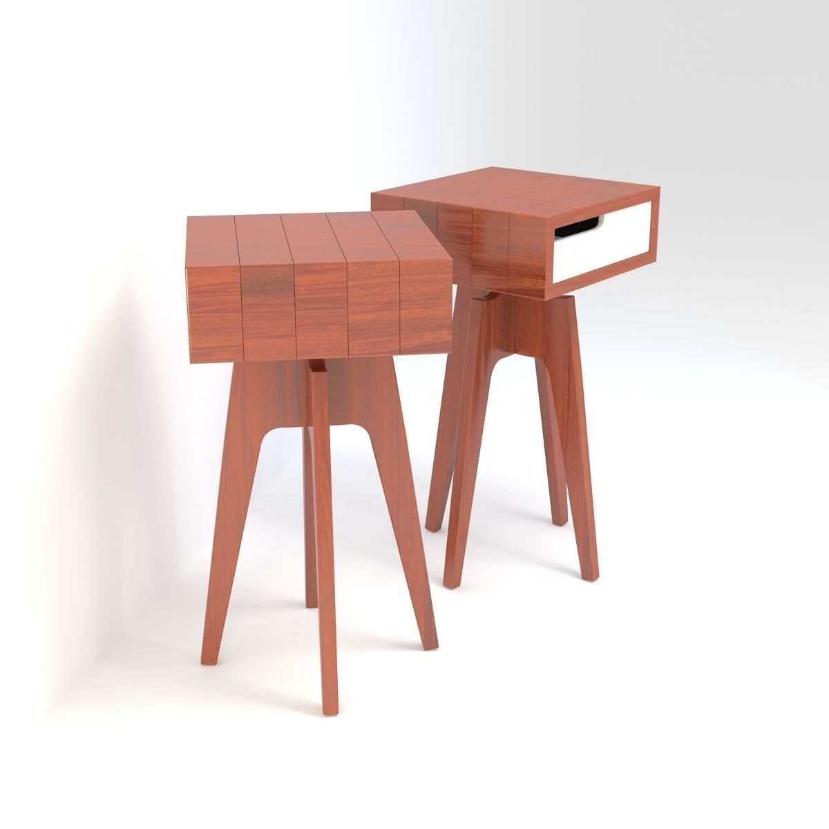 Retro Cupboard Low-poly 3D model_4