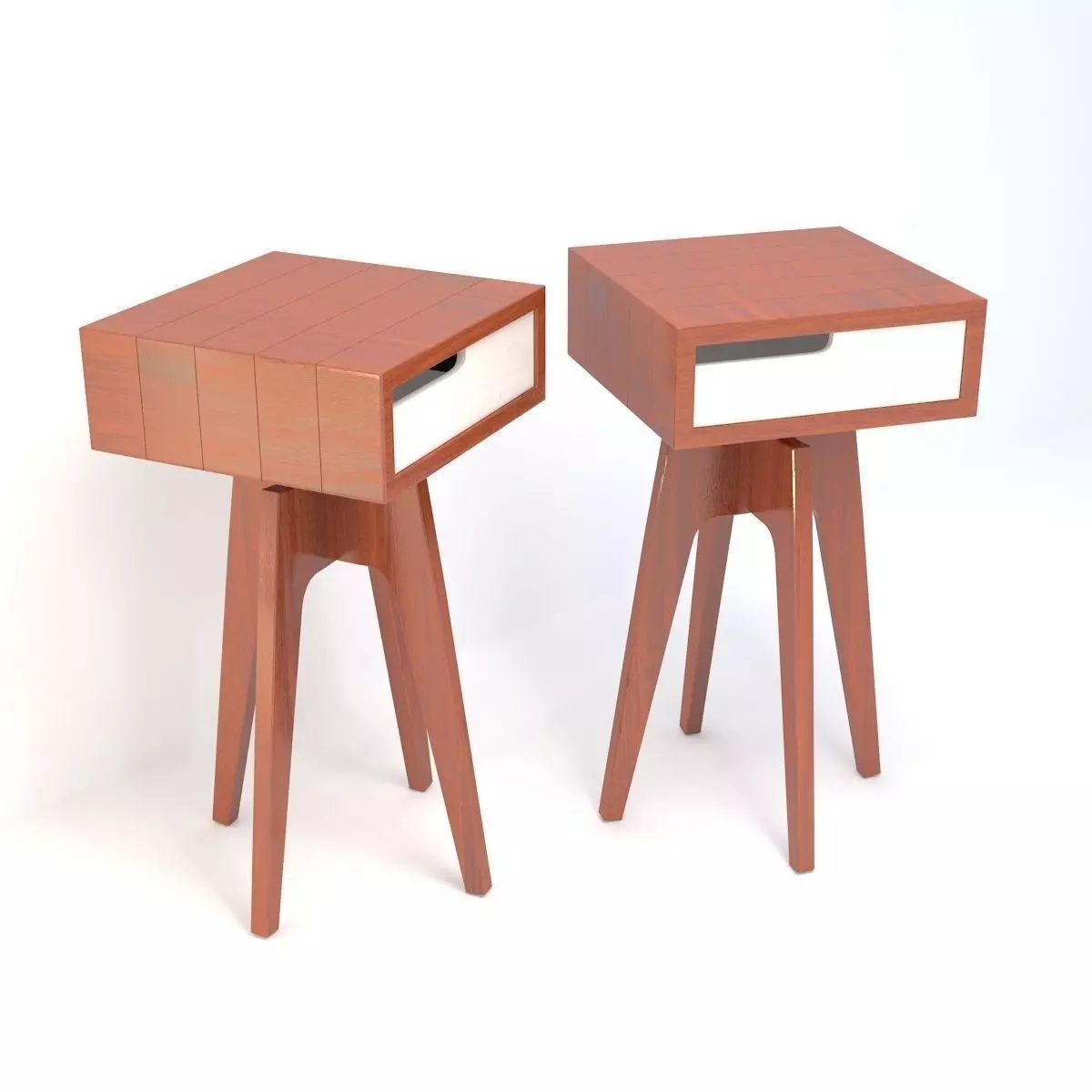 Retro Cupboard Low-poly 3D model_0