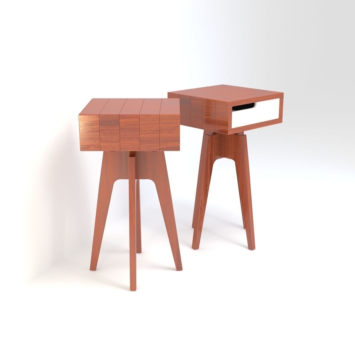 Retro Cupboard Low-poly 3D model_9